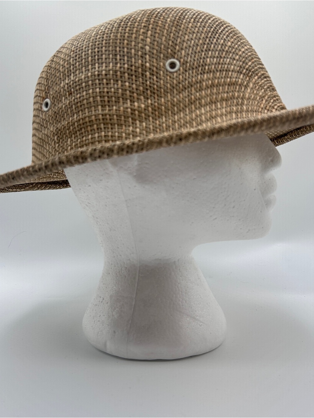 Vintage Cool Air Sun Helmet Jacksonville Fla. Safari Hat Woven Straw Size S - M
